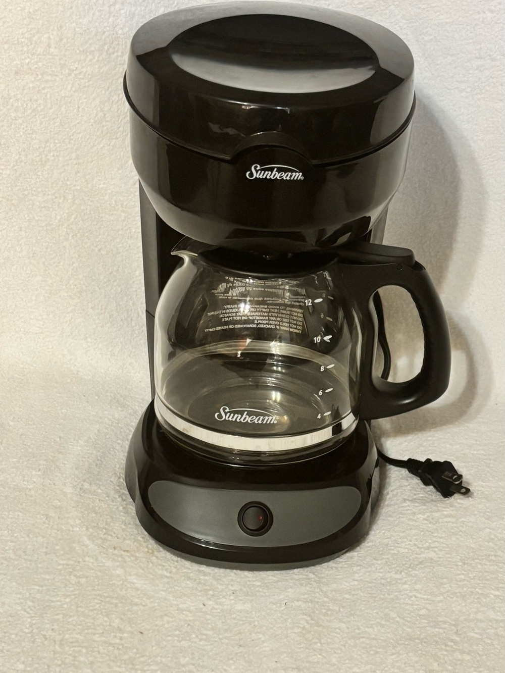 Sunbeam Black Drip Coffee Maker with Glass Carafe